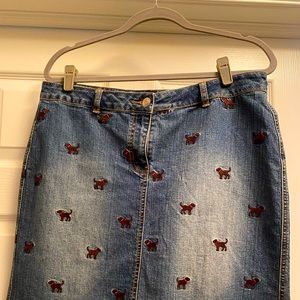 Lily Pulitzer Vintage Labrador dog Jean skirt
